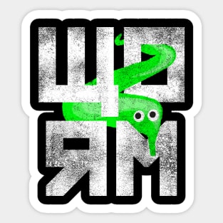 Green Worm On A String Meme Retro Style Magic Fuzzy Worm Sticker